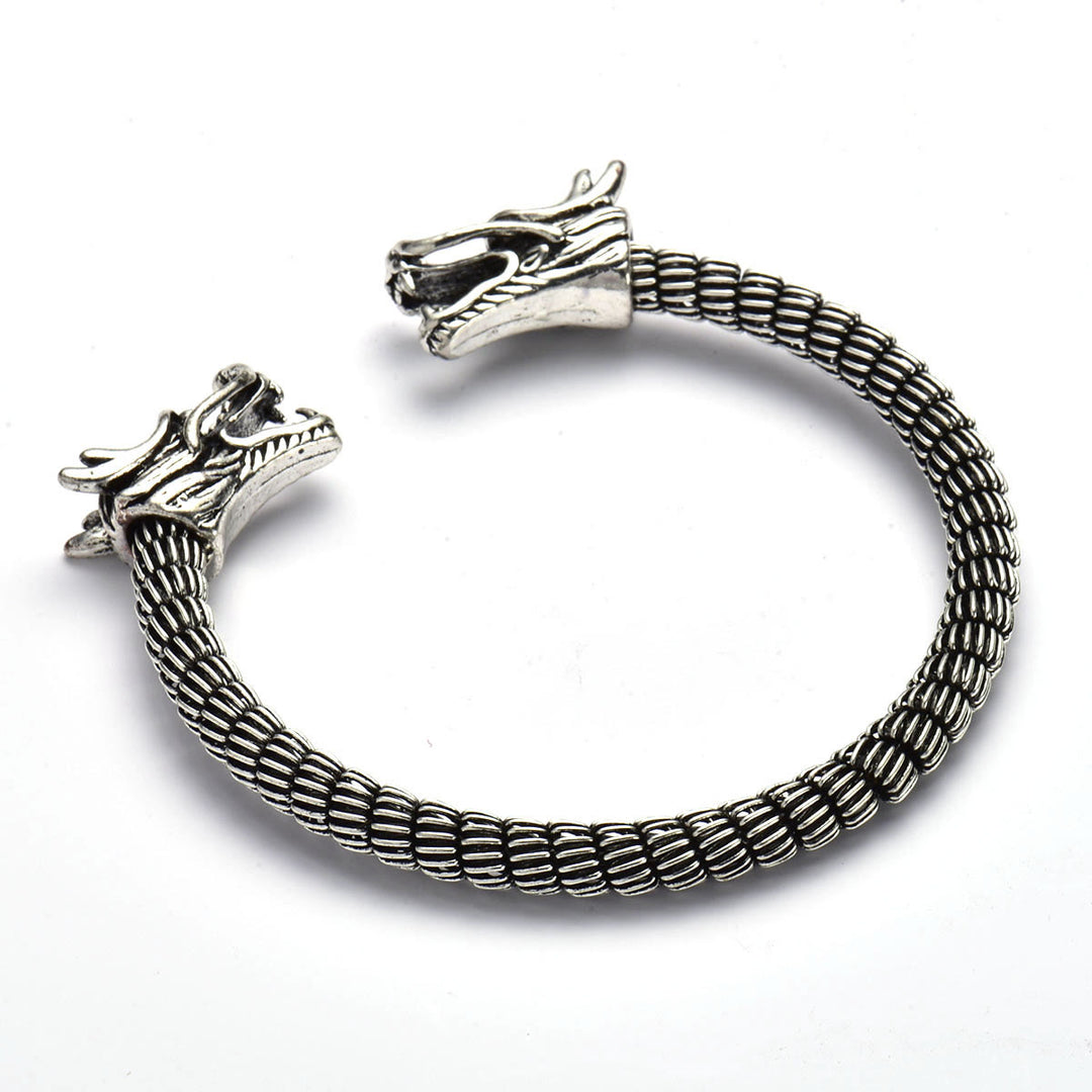 WorldNorse Domineering Doppel-Drachenkopf-Armband