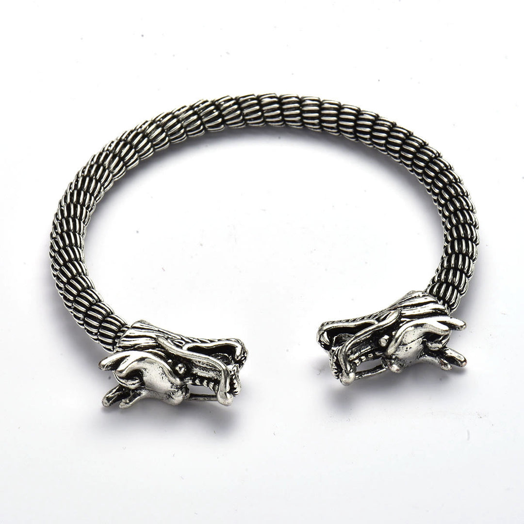 WorldNorse Domineering Doppel-Drachenkopf-Armband