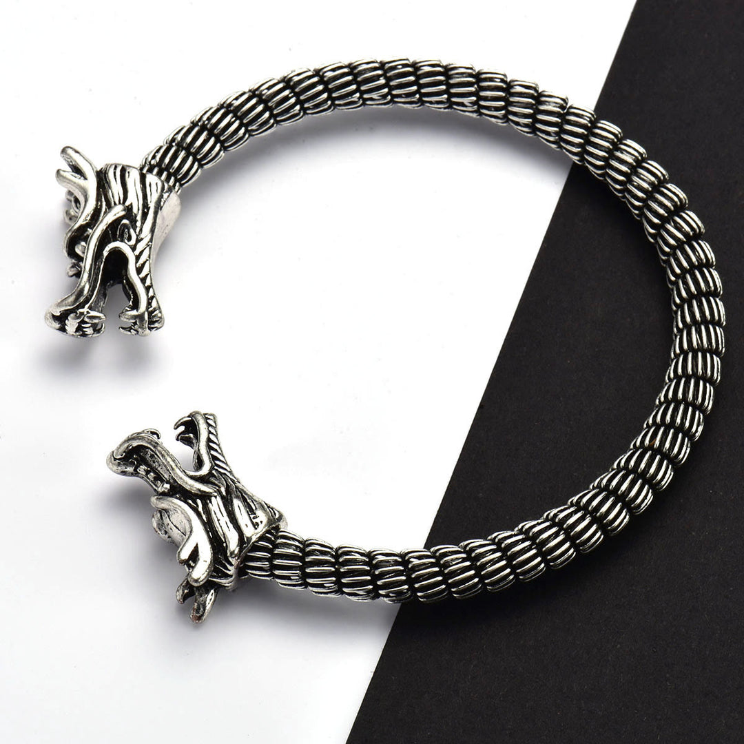 WorldNorse Domineering Doppel-Drachenkopf-Armband