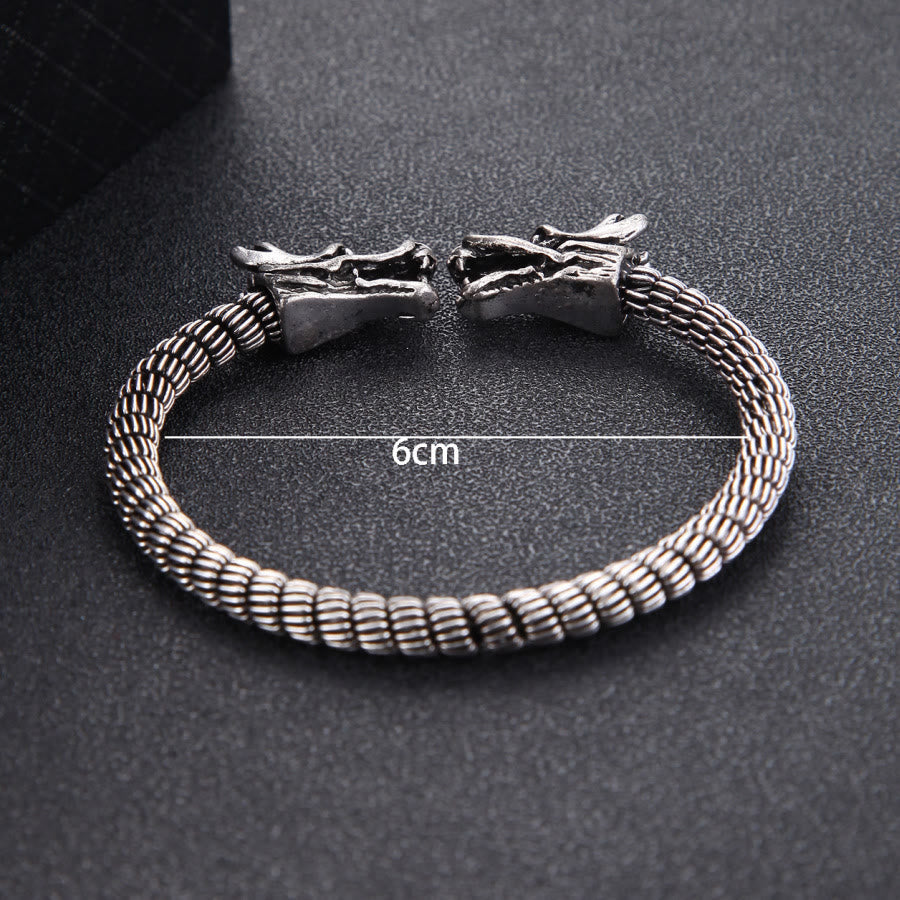 WorldNorse Domineering Doppel-Drachenkopf-Armband