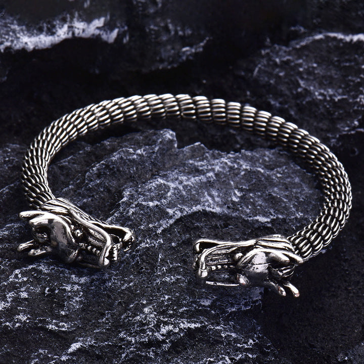 WorldNorse Domineering Doppel-Drachenkopf-Armband