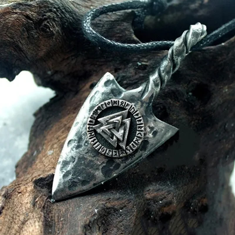 WorldNordische Valknut Speer Waffe Seil Halskette