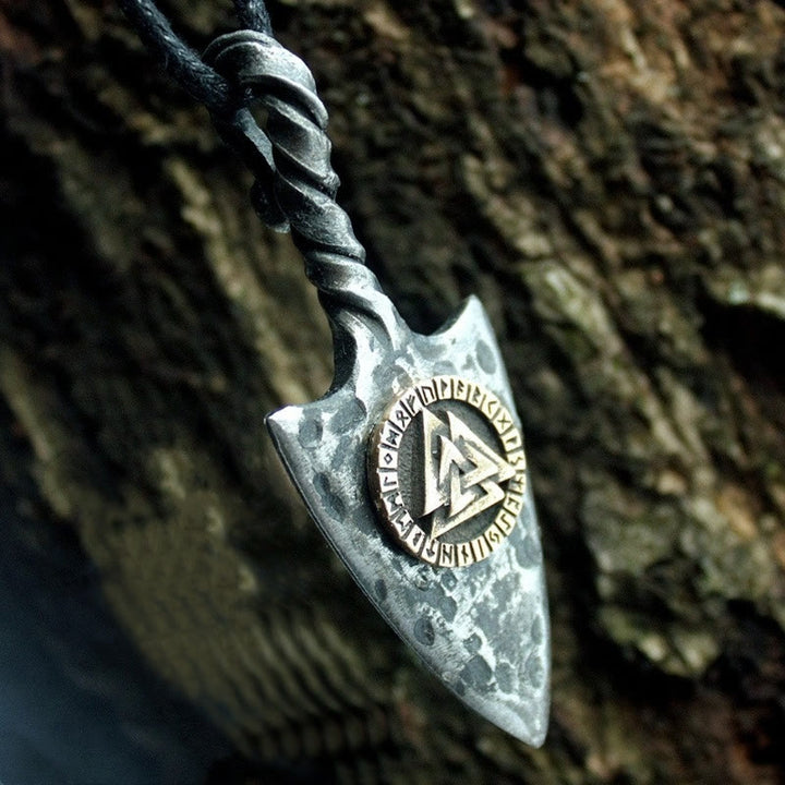WorldNordische Valknut Speer Waffe Seil Halskette