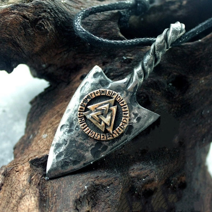 WorldNordische Valknut Speer Waffe Seil Halskette