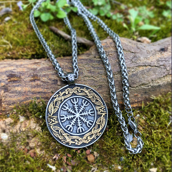 WorldNordischer Helm der Ehrfurcht -Anhänger-Halskette