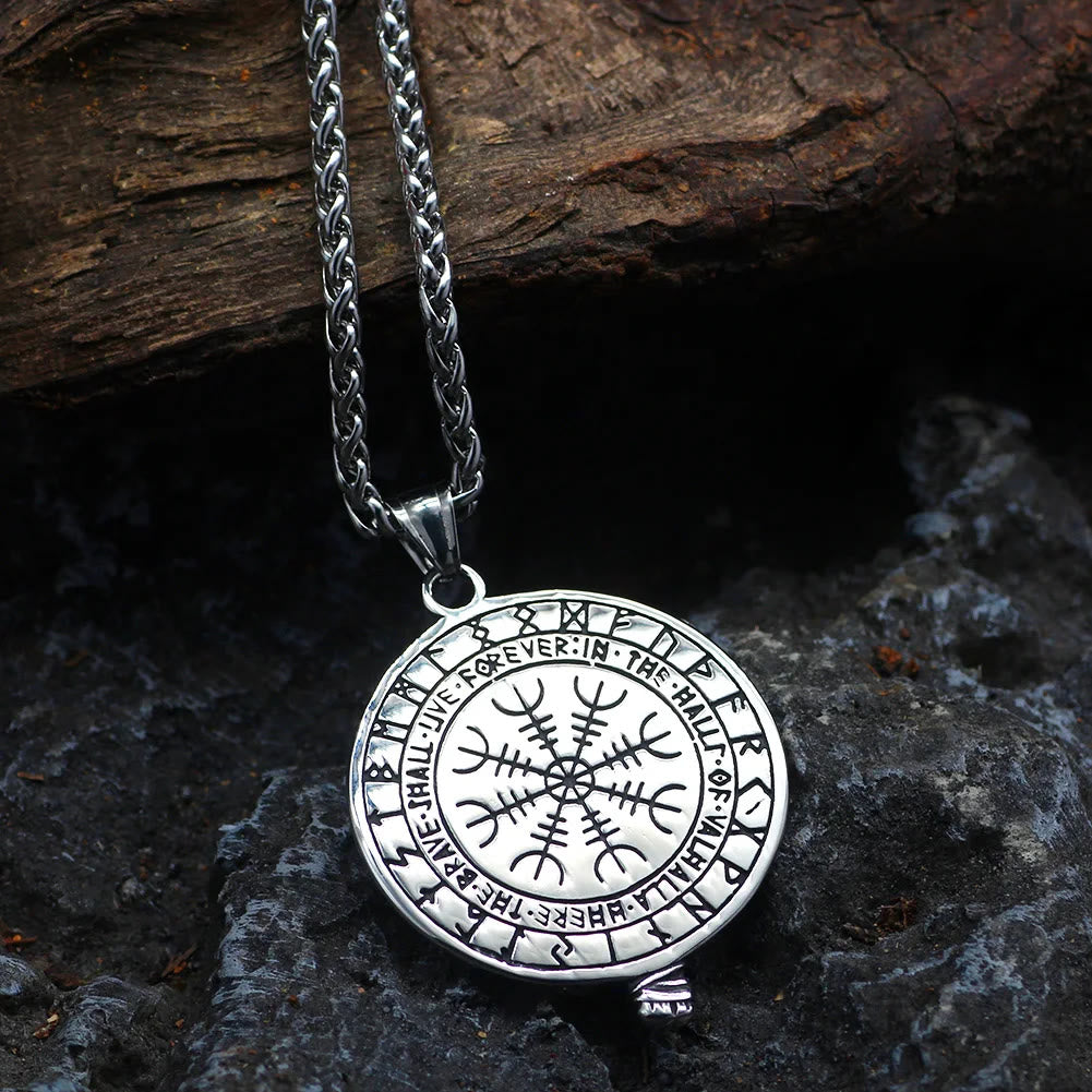 WorldNorse Raven und Axt mit Runen Halskette