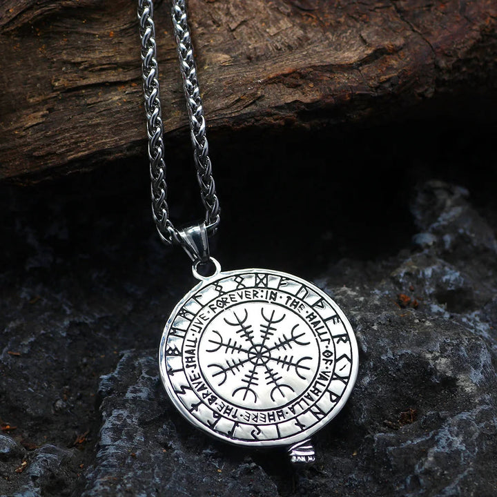 WorldNorse Raven und Axt mit Runen Halskette