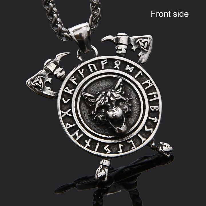 WorldNorse Dreifaches Horn von Odin -Axt-Halskette