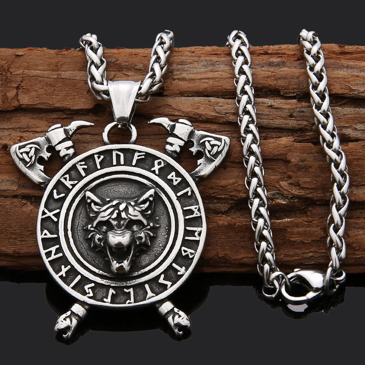 WorldNorse Dreifaches Horn von Odin -Axt-Halskette
