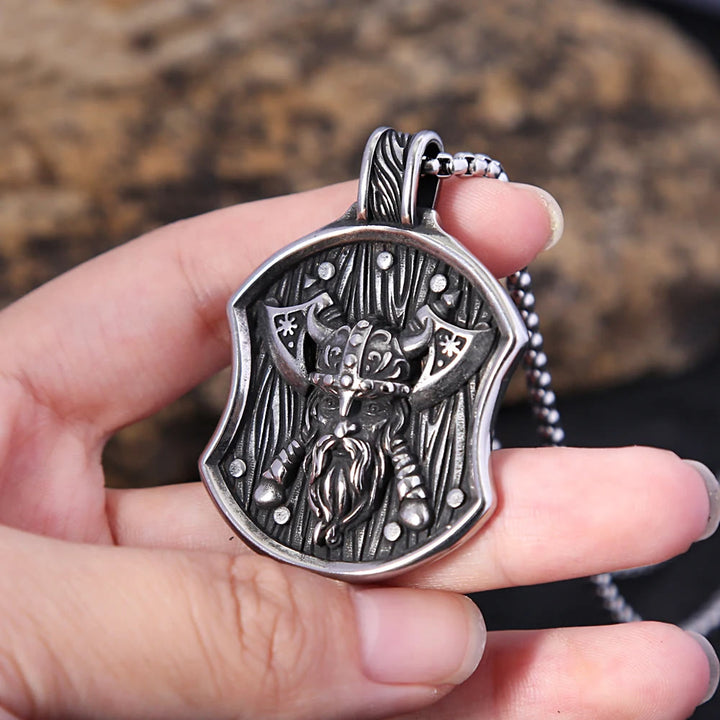 WorldNorse Odin Warrior Axe Shield Halskette