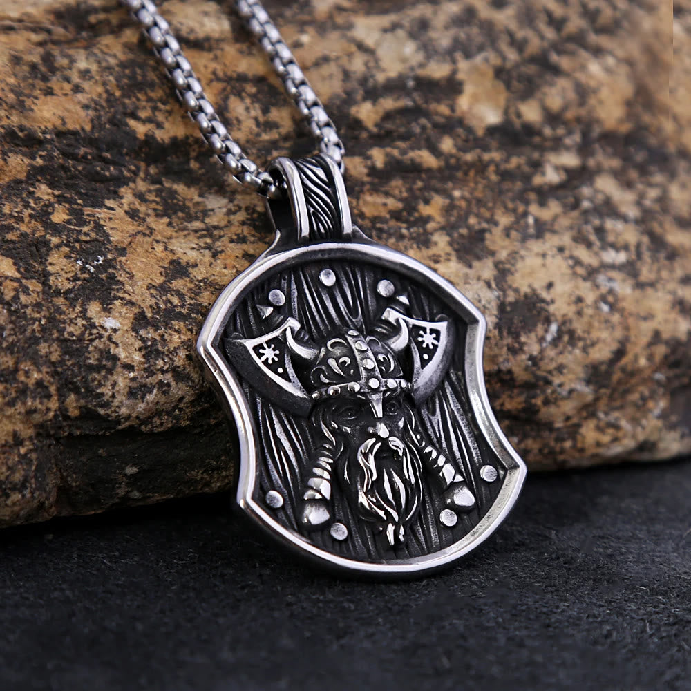 WorldNorse Odin Warrior Axe Shield Halskette