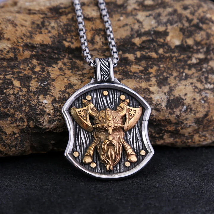 WorldNorse Odin Warrior Axe Shield Halskette