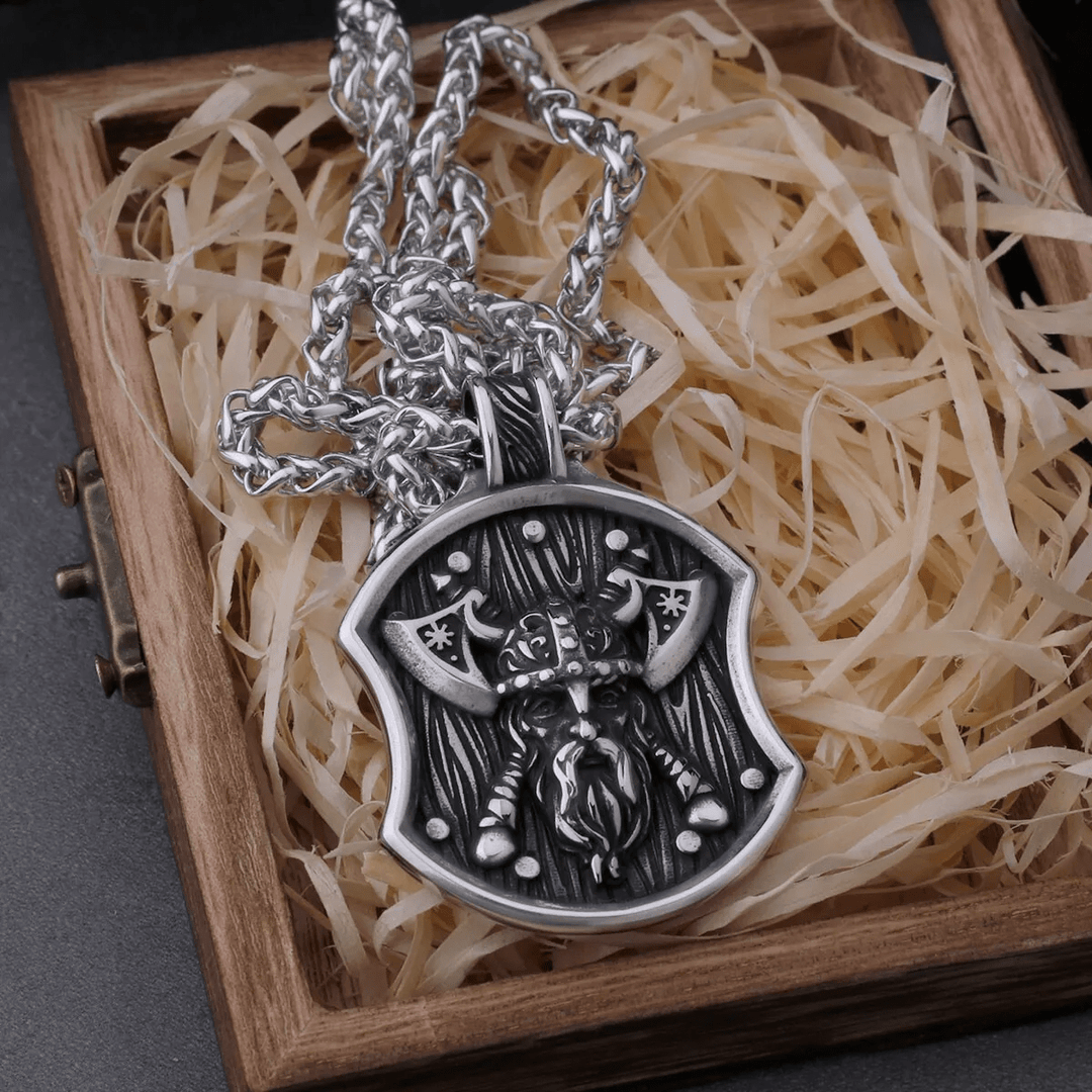 WorldNorse Odin Warrior Axe Shield Halskette