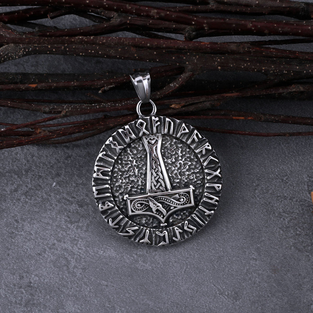 WorldNorse Thors Hammer mit Runenkreis-Halskette