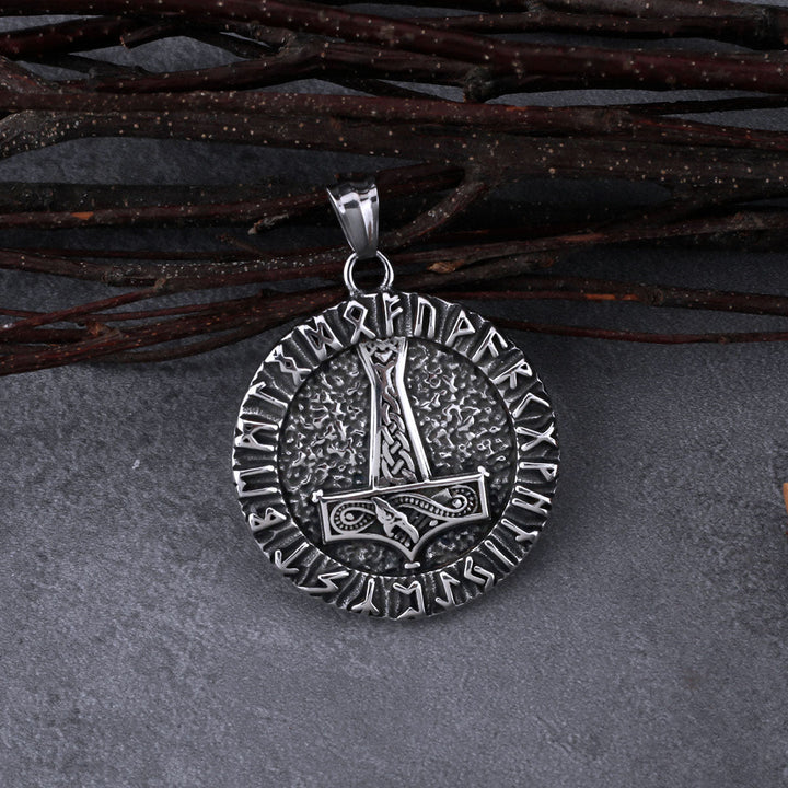 WorldNorse Thors Hammer mit Runenkreis-Halskette