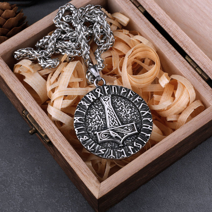 WorldNorse Thors Hammer mit Runenkreis-Halskette