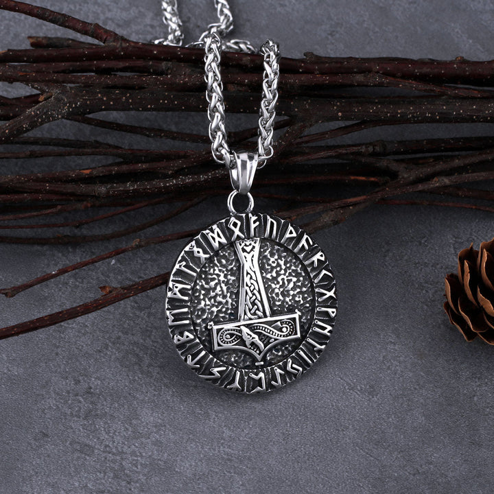 WorldNorse Thors Hammer mit Runenkreis-Halskette