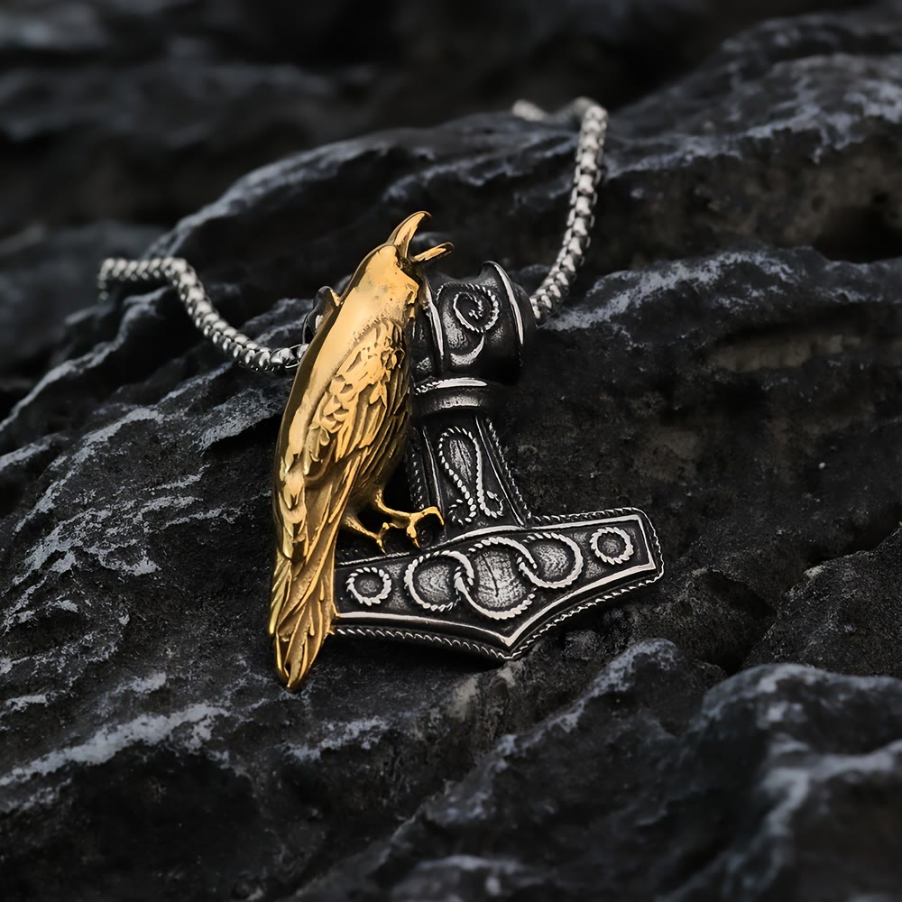 WorldNorse Raven mit Anhänger „Thors Hammer“