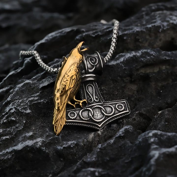 WorldNorse Raven mit Anhänger „Thors Hammer“