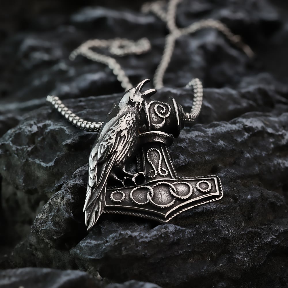 WorldNorse Raven mit Anhänger „Thors Hammer“