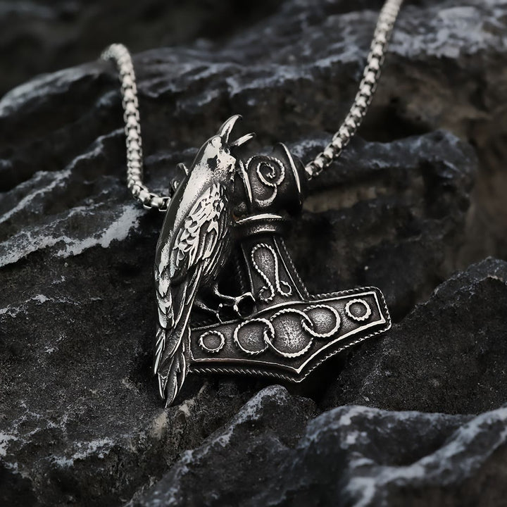 WorldNorse Raven mit Anhänger „Thors Hammer“