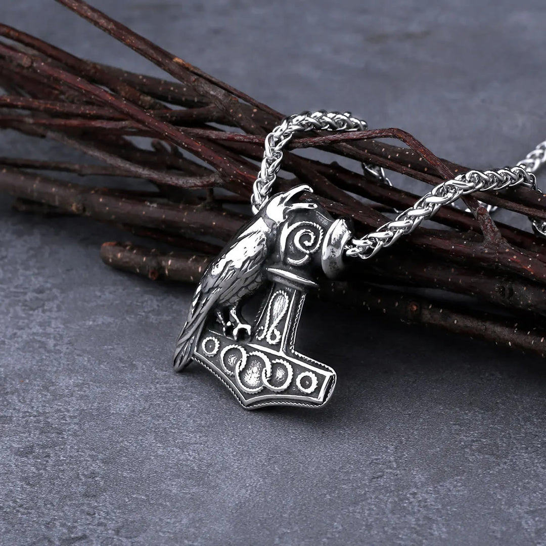 WorldNorse Raven mit Anhänger „Thors Hammer“