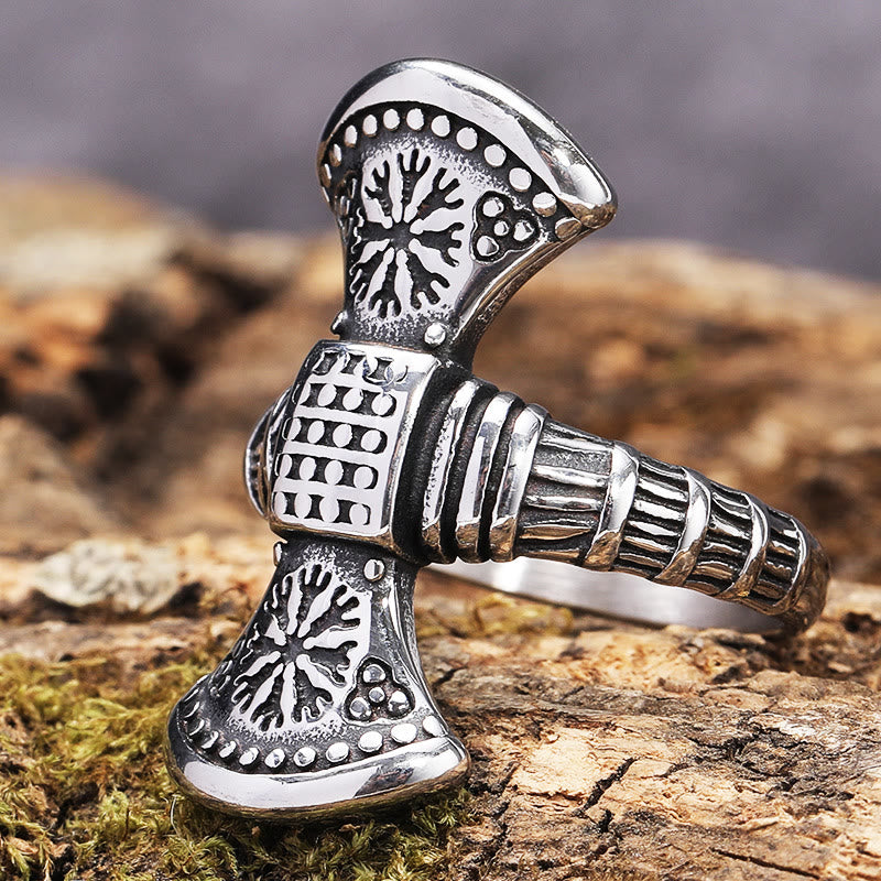 WorldNorse Doppelseitiger Axt- Mjölnir -Ring - image 1