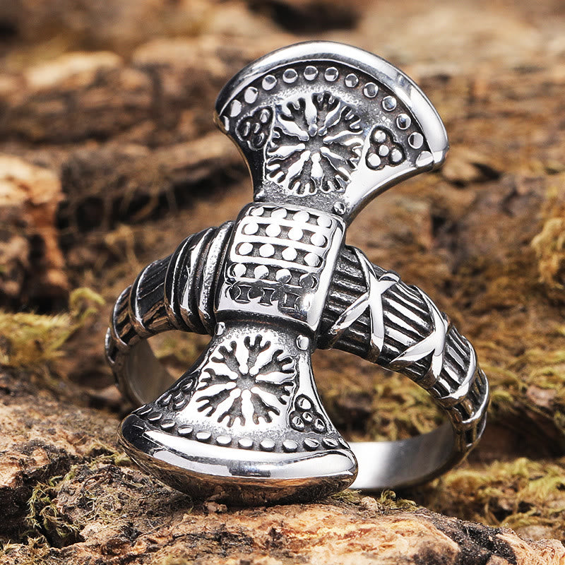 WorldNorse Doppelseitiger Axt- Mjölnir -Ring - 67mm - image 0