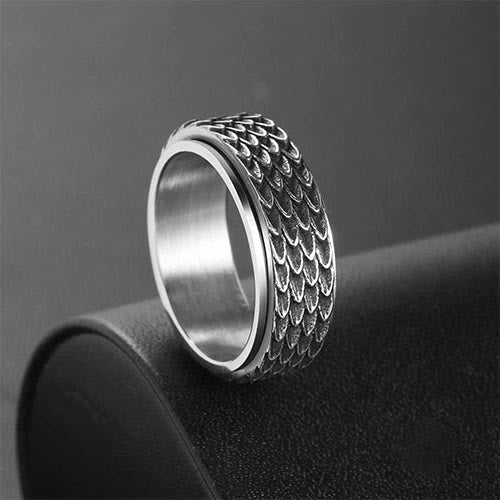 WorldNorse Retro-Angstring mit Drachenschuppen-Spinner