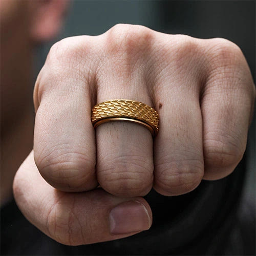 WorldNorse Retro-Angstring mit Drachenschuppen-Spinner