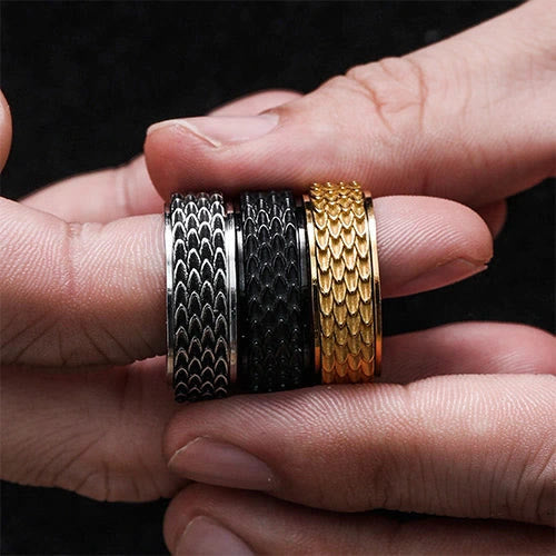 WorldNorse Retro-Angstring mit Drachenschuppen-Spinner