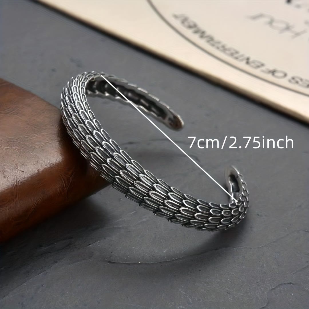 WorldNorse Retro-Armband mit Drachenschuppen-Manschette zum Öffnen
