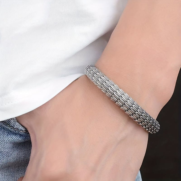 WorldNorse Retro-Armband mit Drachenschuppen-Manschette zum Öffnen