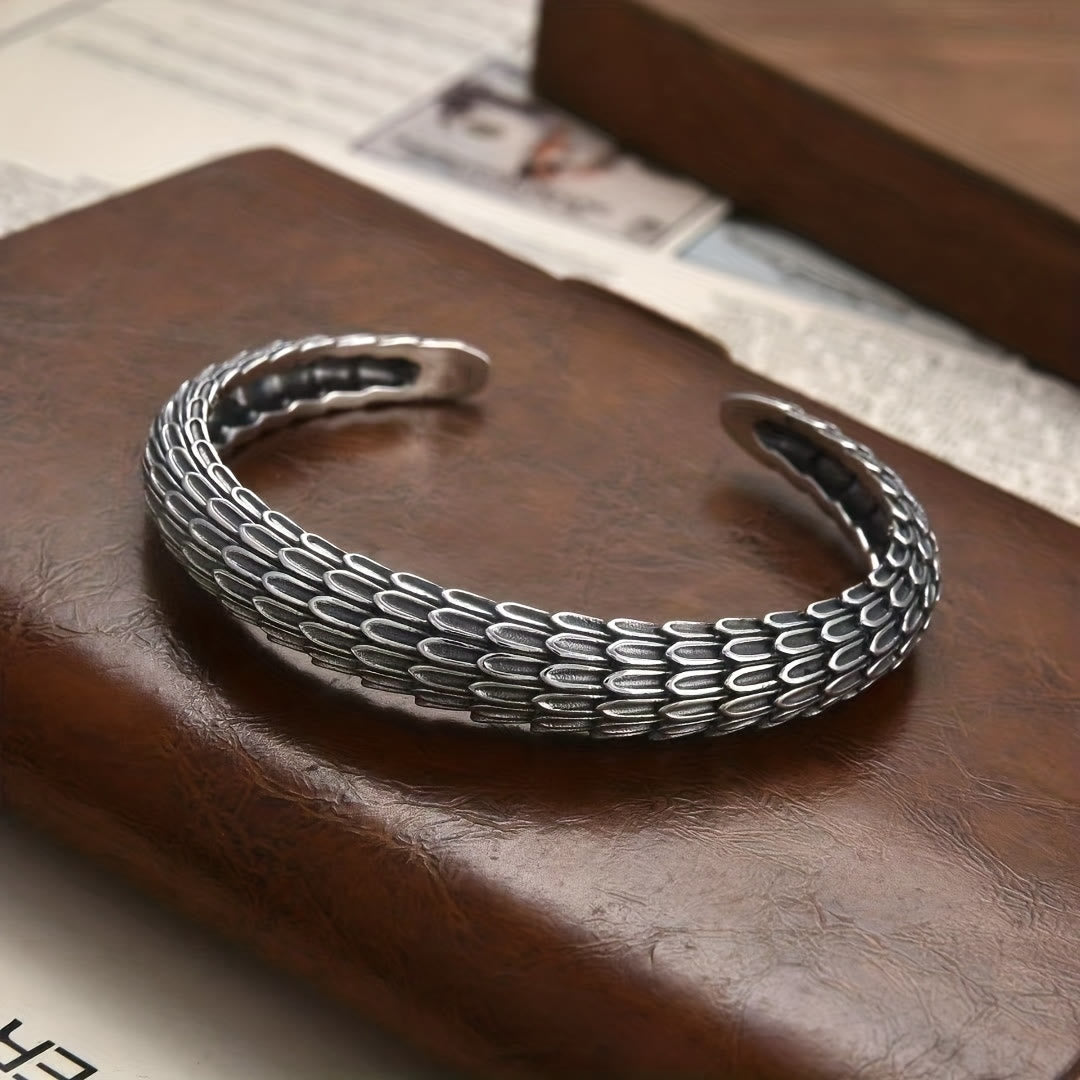 WorldNorse Retro-Armband mit Drachenschuppen-Manschette zum Öffnen