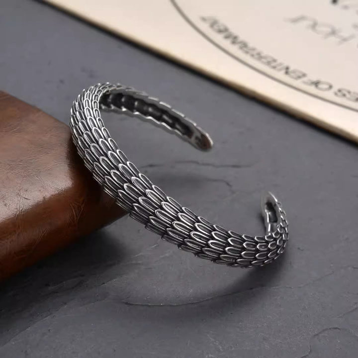 WorldNorse Retro-Armband mit Drachenschuppen-Manschette zum Öffnen