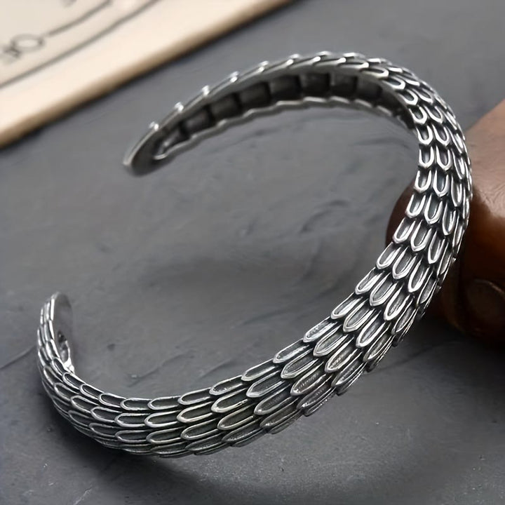 WorldNorse Retro-Armband mit Drachenschuppen-Manschette zum Öffnen