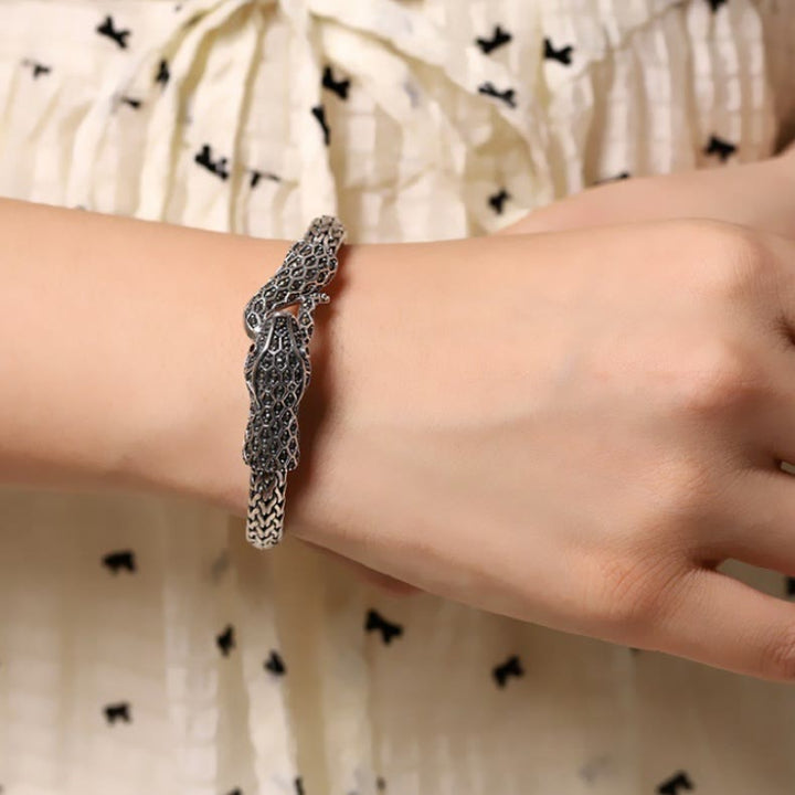 WorldNorse handgefertigtes 925er Silber Marseille Stone Snake Bracelet - image 4