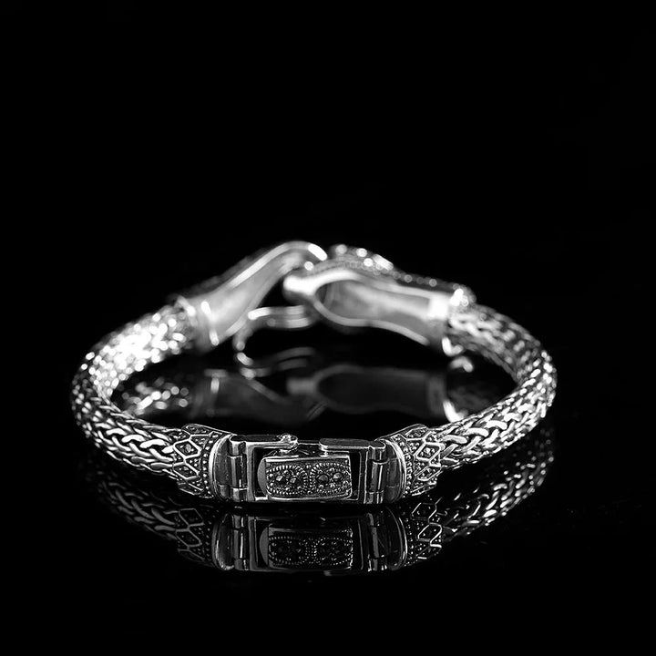 WorldNorse Schlangenarmband aus 925er Sterlingsilber mit Marseille-Stein