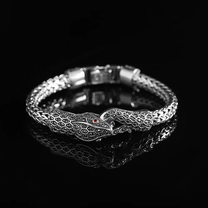 WorldNorse Schlangenarmband aus 925er Sterlingsilber mit Marseille-Stein