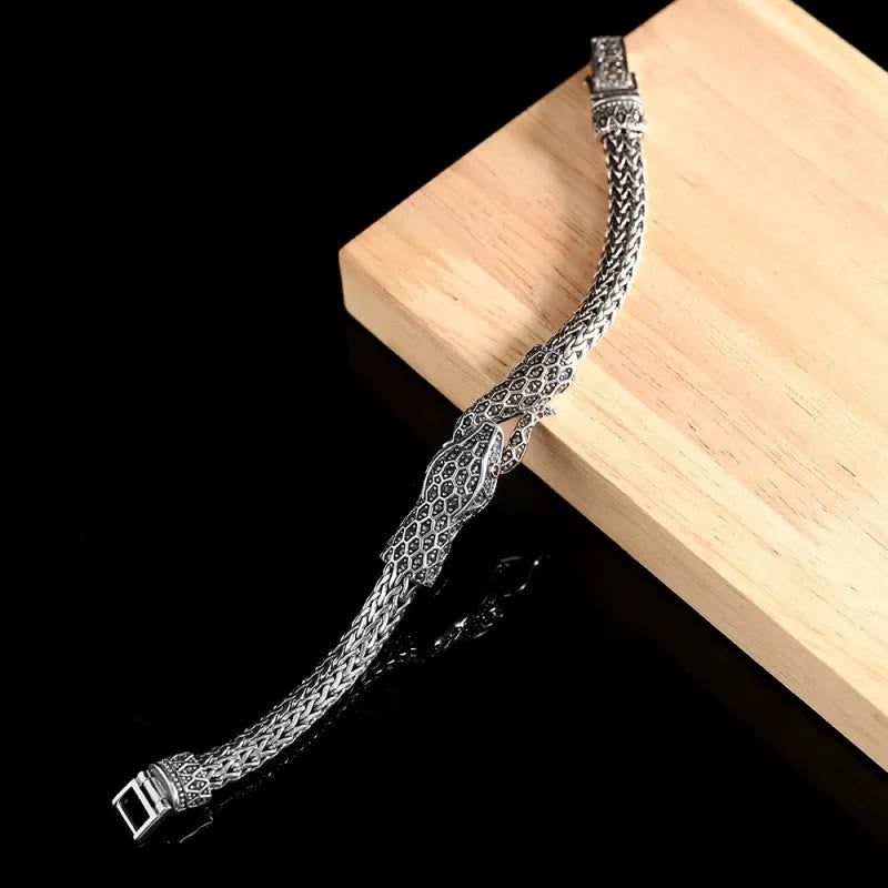 WorldNorse Schlangenarmband aus 925er Sterlingsilber mit Marseille-Stein