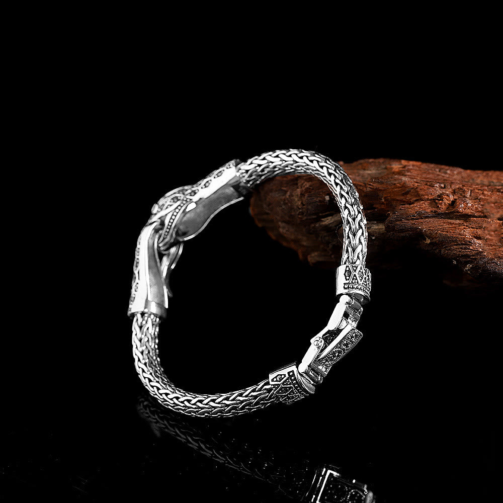 WorldNorse Schlangenarmband aus 925er Sterlingsilber mit Marseille-Stein