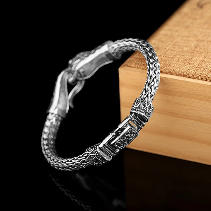 WorldNorse Schlangenarmband aus 925er Sterlingsilber mit Marseille-Stein