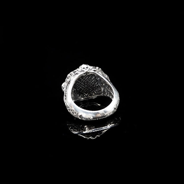 WorldNorse handgefertigtes 925er Silber Totenkopf Helm der Ehrfurcht Ring - image 6