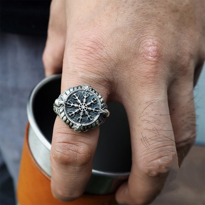 WorldNorse handgefertigtes 925er Silber Totenkopf Helm der Ehrfurcht Ring - image 3