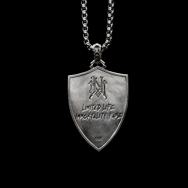 WorldNorse 925 Sterling Silber auswechselbare Magnetverschluss-Schildhalskette