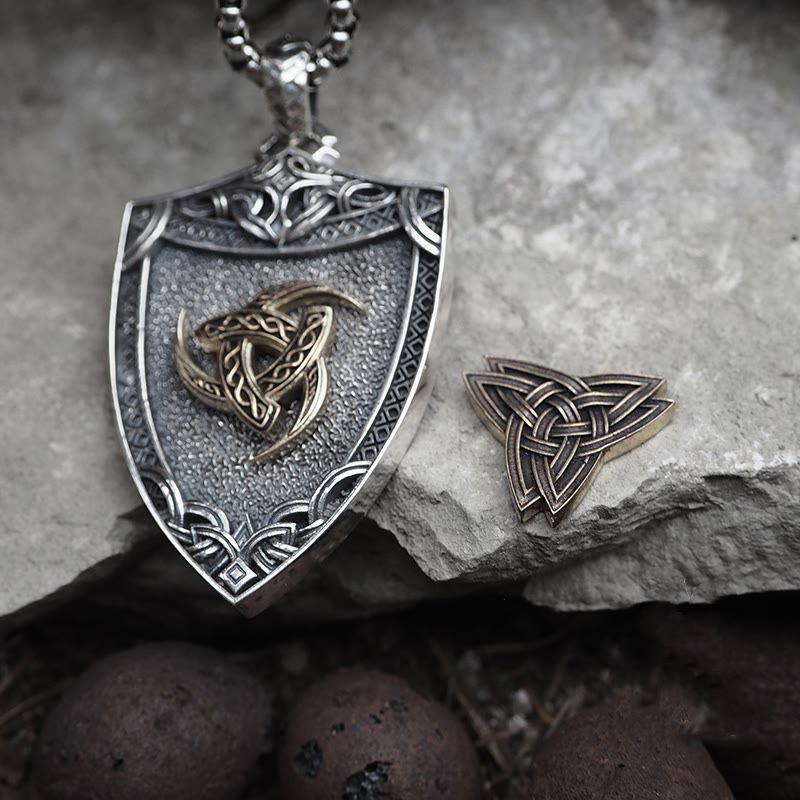 WorldNorse 925 Sterling Silber auswechselbare Magnetverschluss-Schildhalskette