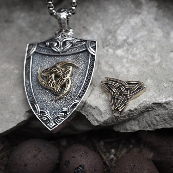 WorldNorse 925 Sterling Silber auswechselbare Magnetverschluss-Schildhalskette