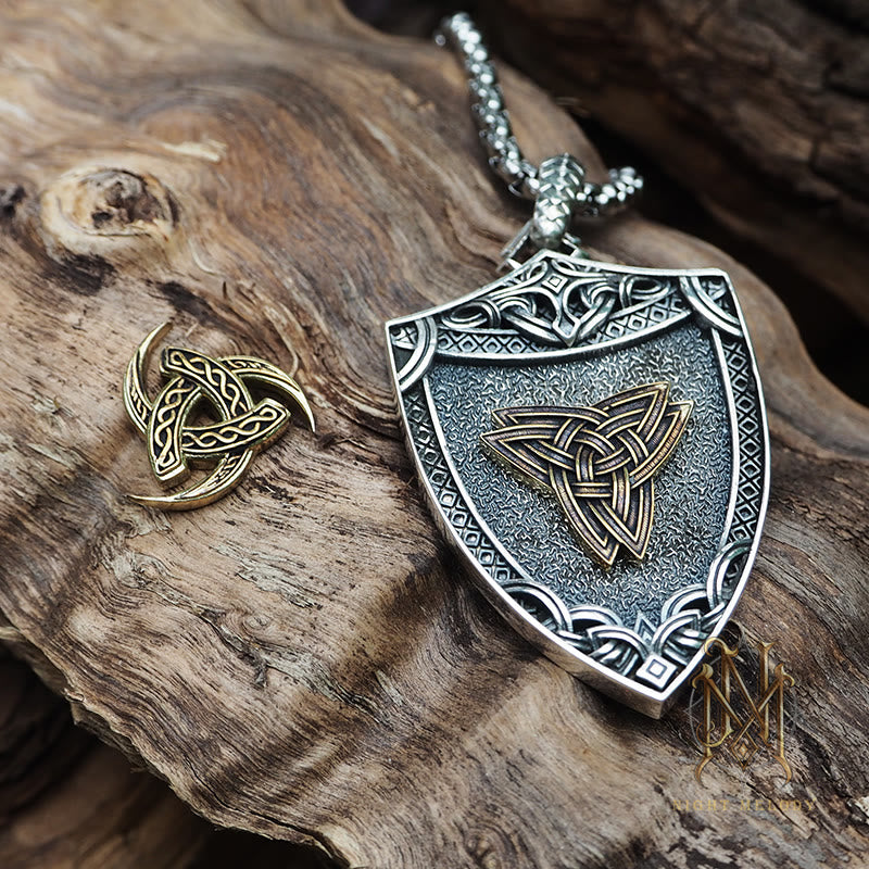 WorldNorse 925 Sterling Silber auswechselbare Magnetverschluss-Schildhalskette