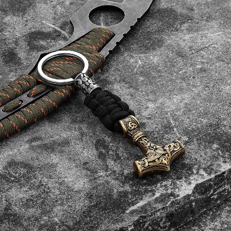 WorldNorse Mjölnir Paracord und Edelstahl-Schlüsselanhänger
