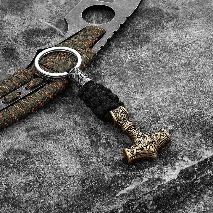 WorldNorse Mjölnir Paracord und Edelstahl-Schlüsselanhänger